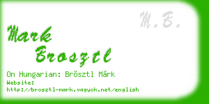 mark brosztl business card